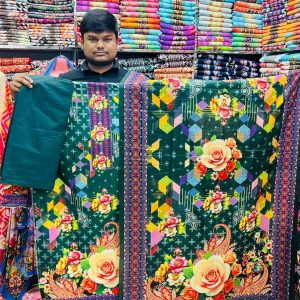 কোসেক সিকুইন আড়ি কাজ থ্রী পিস-চার সেট কম্বো ।